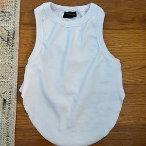 White Fox, white cropped tank top size medium